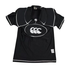 Canterbury Rugby Padded Compression Shirt Mens S Black IRB Approved Body Armour
